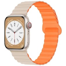 Ремінець до смарт-годинника Drobak Silicone Magnetic Link для Apple Watch All Series Ultra 2 49/45/44/42mm Starlight orange (898931)