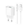 Зарядний пристрій HOCO C109A Fighter USB QC3.0 + cable Micro 5P White (6931474784827)