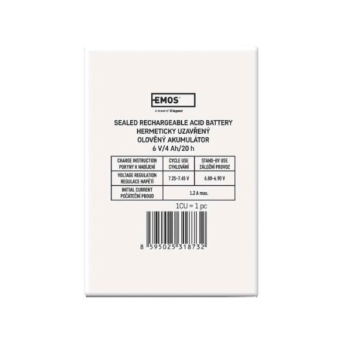 Батарея до ДБЖ EMOS B9641 AGM 6V 4Ah fast 4,7mm (B9641)