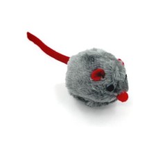 Іграшка для котів Hippie Pet Мишка сіра з червоним хвостиком 6 см (HIPCT14419)