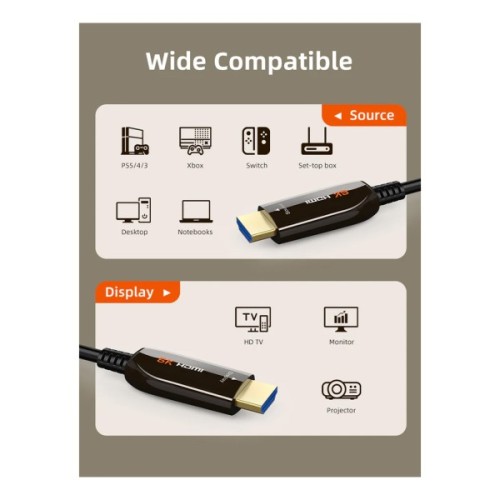 Кабель мультимедійний HDMI M to HDMI M 20.0m V2.1 AOC Cabletime (CA914043)