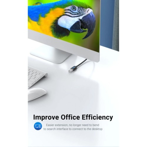 Дата кабель USB 2.0 AM/AF 1.5m black Vention (CBIBG)