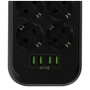 Мережевий фільтр живлення ColorWay CW-CHE64B, 6 розеток/4USB Black (CW-CHE64B)