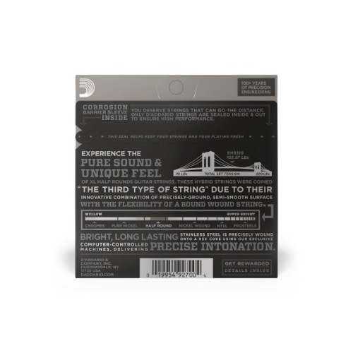 Струни для гітари D'Addario XL Half Rounds Regular Light (10-46) (EHR310)