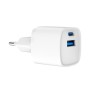 Зарядний пристрій Gembird 1xUSB-C PD20W + 1xUSB QC3.0 white (TA-UC-PDQC20-W-01)