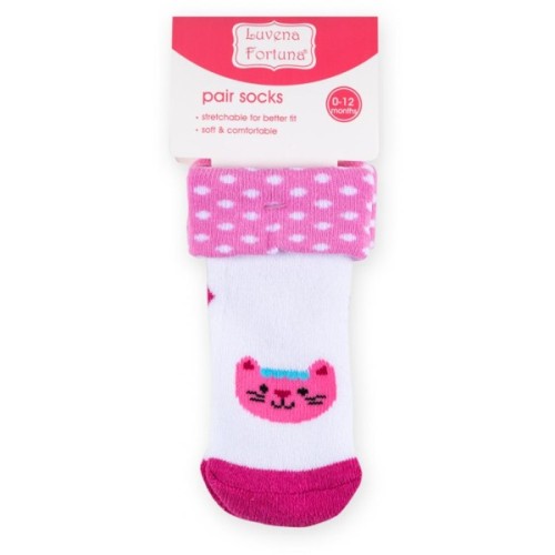 Шкарпетки дитячі Luvena Fortuna з малюнком рожеві (66012 F)