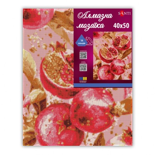 Картина по номерам Santi алмазна мозаїка "Золотий гранат", 40*50см на підрамник (956059)