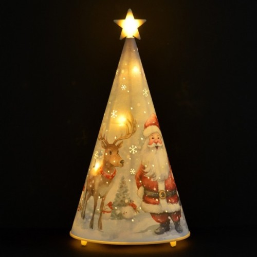 Прикраса декоративна YES! Fun Ялинка-світильник картон LED 22 см (801217)