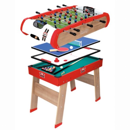 Настільний футбол Smoby Дерев'яний багатофункціональний стіл Павер Плей 4 в 1 (7600640002)