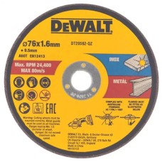 Круг відрізний DeWALT нержавіюча сталь/листовий метал, 76х1, 6х9, 5 мм. 3 шт. (DT20592)