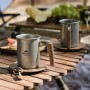 Чашка туристична Naturehike NH21SJ001 з дерев'яною ручкою 350 мл нержавіюча сталь (6927595784594)