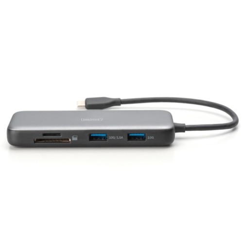Порт-реплікатор Digitus USB-C > 2xHDMI/2xUSB-A/USB-C/SD/MicroSD/RJ54 (DA-70915)