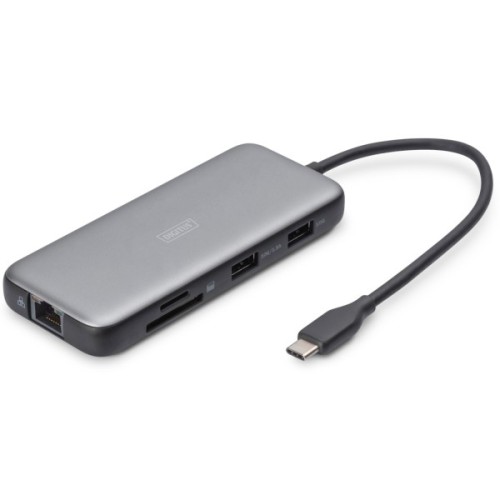 Порт-реплікатор Digitus USB-C > 2xHDMI/2xUSB-A/USB-C/SD/MicroSD/RJ54 (DA-70915)