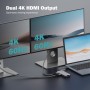 Порт-реплікатор Digitus USB-C > 2xHDMI/2xUSB-A/USB-C/SD/MicroSD/RJ54 (DA-70915)