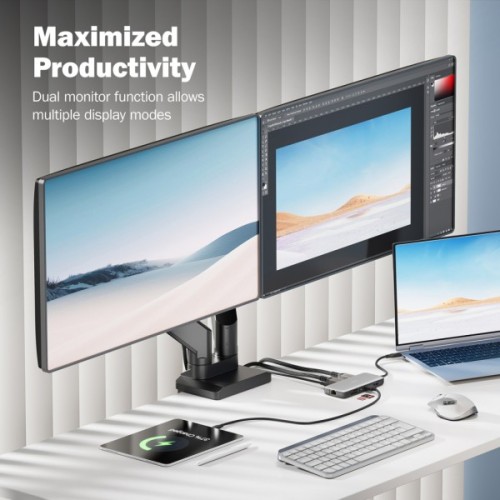 Порт-реплікатор Digitus USB-C > 2xHDMI/2xUSB-A/USB-C/SD/MicroSD/RJ54 (DA-70915)