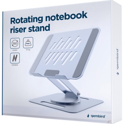 Підставка до ноутбука Gembird до 15.6", ругльована, обертова, алюміній (NBS-DR1-01)