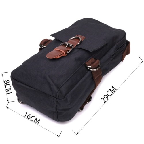 Сумка Vintage Для чоловіків з щільного текстилю Чорна (22187)