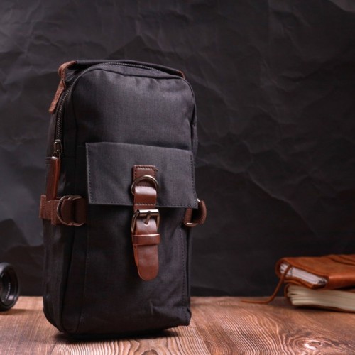 Сумка Vintage Для чоловіків з щільного текстилю Чорна (22187)