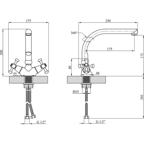 Змішувач Kroner Rhein-C033 (CV018075)