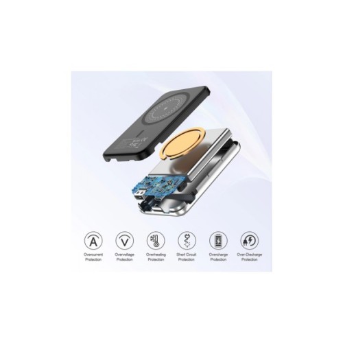 Батарея універсальна Choetech Magnetic Wireless 5000mAh 10W, USB-A,USB-C In/Out (B655 / 6932112104779)