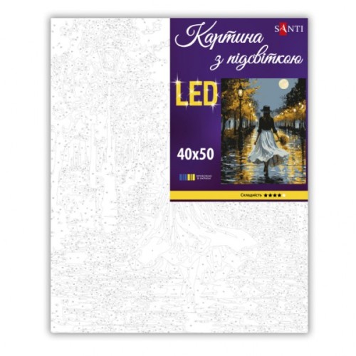 Картина по номерам Santi Дівчина з букетом 40х50 см LED підс (956652)