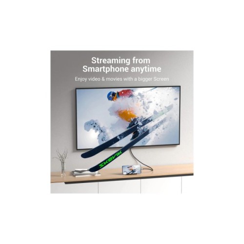 Кабель мультимедійний USB-C to HDMI M 2.0m V2.0 4K 60Hz black Vention (CRBBH)