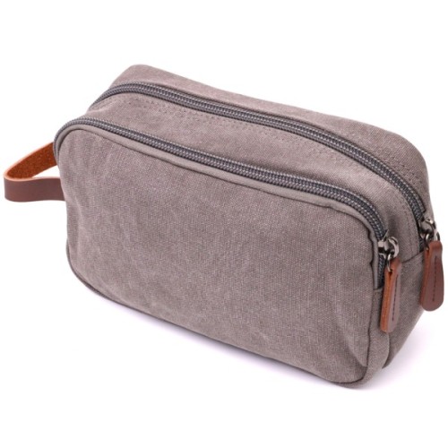 Сумка Vintage На два відділення з текстилю Сіра (22230)