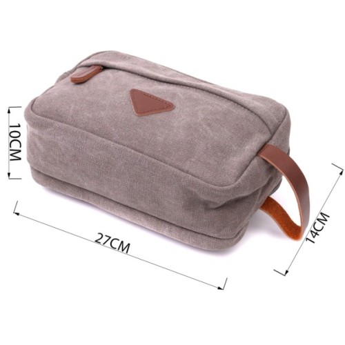 Сумка Vintage На два відділення з текстилю Сіра (22230)