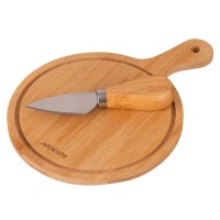 Дошка для подачі Ardesto Midori, 2 предмети, 19.5х14х0.8см, бамбук, нержавіюча сталь (AR0935)