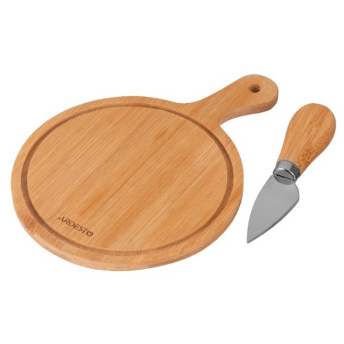 Дошка для подачі Ardesto Midori, 2 предмети, 19.5х14х0.8см, бамбук, нержавіюча сталь (AR0935)