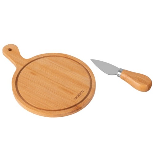 Дошка для подачі Ardesto Midori, 2 предмети, 19.5х14х0.8см, бамбук, нержавіюча сталь (AR0935)