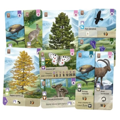 Настільна гра Lord of Boards Лісова метушня. Альпи (Forest Shuffle: Alpine Expansion) (укр.) доповнення (LOB2405UA)