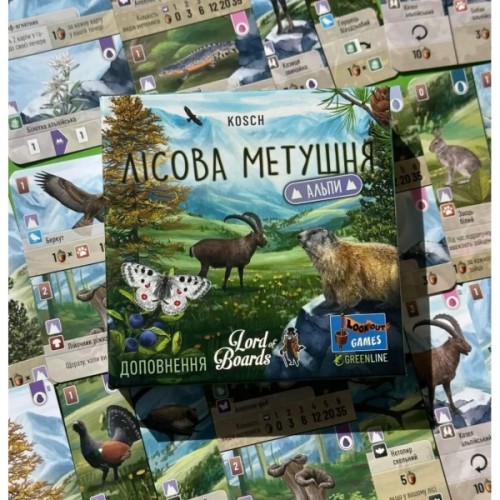 Настільна гра Lord of Boards Лісова метушня. Альпи (Forest Shuffle: Alpine Expansion) (укр.) доповнення (LOB2405UA)