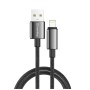 Дата кабель USB 2.0 AM to Lightning 2.0m 3A zinc alloy braided black ColorWay (CW-CBUL099-BK)