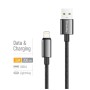 Дата кабель USB 2.0 AM to Lightning 2.0m 3A zinc alloy braided black ColorWay (CW-CBUL099-BK)