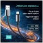 Дата кабель USB 2.0 AM to Lightning 2.0m 3A zinc alloy braided black ColorWay (CW-CBUL099-BK)