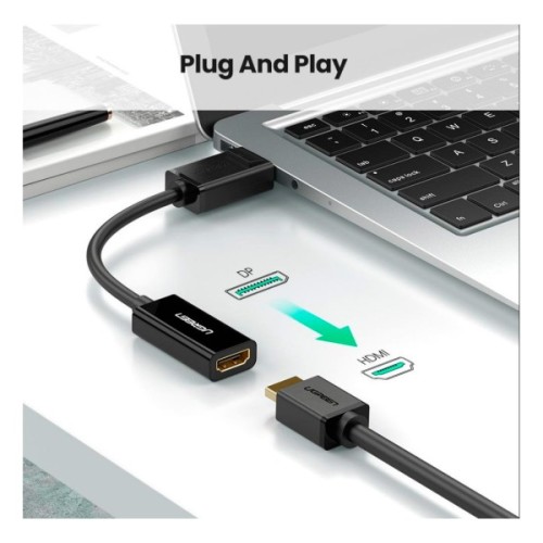 Перехідник Display Port M to HDMI F 4K30Hz black Ugreen (40363)