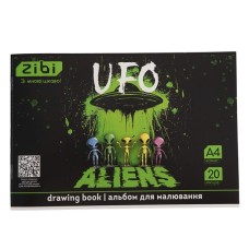 Альбом для малювання ZiBi А4 UFO, 20 аркушів на скобі (ZB.1423-04)