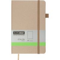 Книга записна Buromax Etalon 125x195 мм 96 листів без лінівки обкладинка зі штучної шкіри Золота (BM.291060-23)