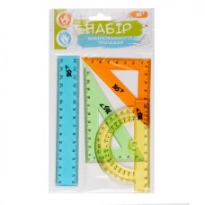 Лінійка Yes набір кольоровий 4 предмета лінійка 15 см (370264)