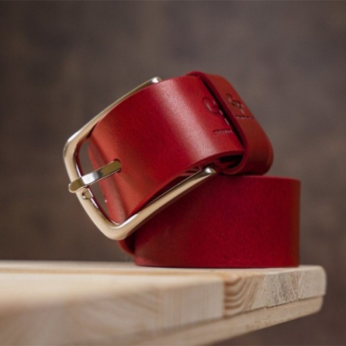 Ремінь Grande Pelle Жіночий шкіряний Червоний (11262)