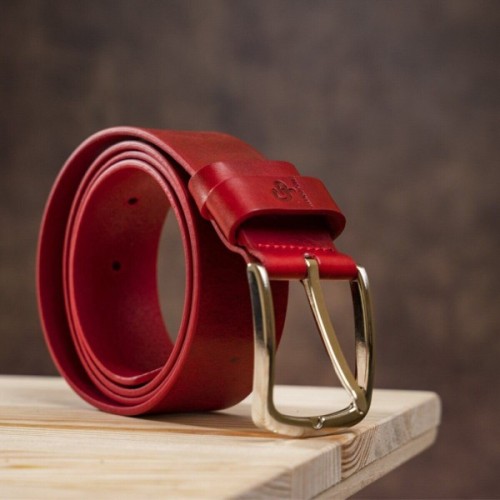 Ремінь Grande Pelle Жіночий шкіряний Червоний (11262)