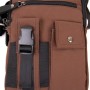 Сумка Vintage Текстильна чоловіча на два відділення Коричнева (20661)