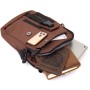 Сумка Vintage Текстильна чоловіча на два відділення Коричнева (20661)