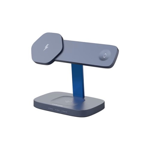 Зарядний пристрій Canyon wireless charger HEXAGON WCS-310 3in1 DarkGrey/Blue (CNS-WCS310DGBL)
