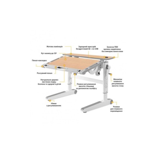 Парта Mealux Ergowood M Multicolor MG Energy (BD-800 MG/MC Energy)
