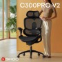 Офісне крісло Sihoo C300 PRO V2, Black (C300-PRO-V2-B101)