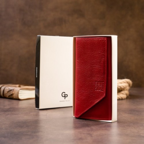 Гаманець Grande Pelle Глянсовий на магніті Червоний (11318)