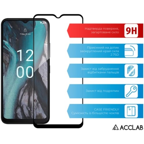 Скло захисне ACCLAB Full Glue Nokia C22 Black (1283126582271)