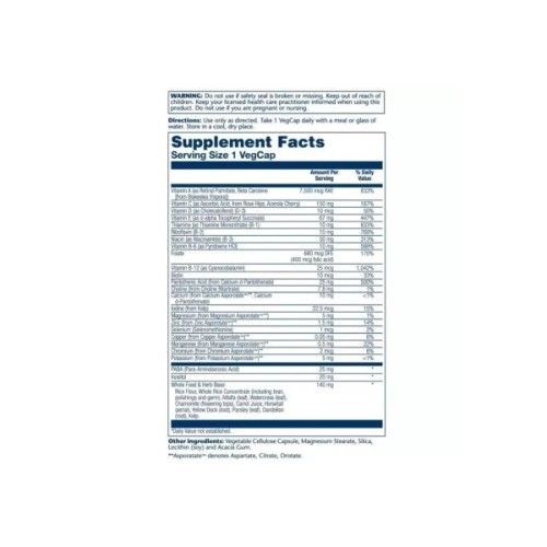 Вітамінно-мінеральний комплекс Solaray Мультивітаміни, без заліза, Once Daily High Energy Iron-Free, 30 вегет (SOR47304)